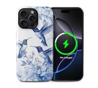 CARLOCA Compatibile con iPhone 16 Pro Max Custodie 2 in 1 in silicone antiscivolo per MagSafe fornisce una protezione completa per iPhone 16 Pro Max con tre uccellini che cantano nel design inchiostro
