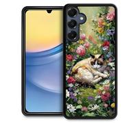 CARLOCA Compatibile con Samsung Galaxy A16 Custodia Design per Ragazza Antiurto Antigraffio Hard PC Back Case Estetics Fashion Pattern Wildflower Rose Garden Lazy Cream Cat
