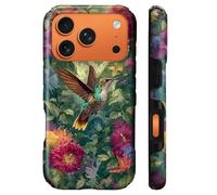 CARLOCA per iPhone 17 Pro Max compatibile con Magsafe Custodia protettiva integrale per ragazza ragazzo antiurto ricarica magnetica motivo elegante colibrì volante fiori colorati