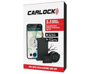 CARLOCK Sistema di Sicurezza Antifurto per Auto - Localizzatore GPS cablato per auto, Sensore di Vibrazione e TAG 2.0 - Sistema di Allarme - App Mobile e avvisi Istantanei - Tracker per Veicoli