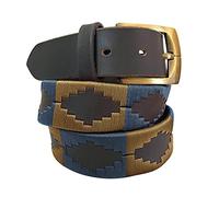 CARLOS DIAZ Cintura da Uomo Donna Premium Unisex in Pelle Marrone Ricamata Designer Polo (100 cm / 40-42 Inches)