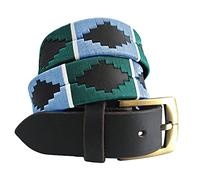 CARLOS DIAZ Cintura da Uomo Donna Premium Unisex in Pelle Marronee Ricamata Designer Polo (105 cm / 42-44 Inches)