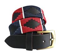 CARLOS DIAZ Cintura da Uomo Donna Premium Unisex in Pelle Marronee Ricamata Designer Polo (110 cm / 44-46 Inches)