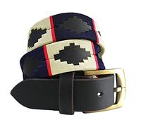 CARLOS DIAZ Cintura da Uomo Donna Premium Unisex in Pelle Marronee Ricamata Designer Polo (120 cm / 48-50 Inches)