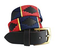 CARLOS DIAZ Cintura da Uomo Donna Premium Unisex in Pelle Marronee Ricamata Designer Polo