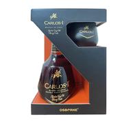 Carlos I - Confezione regalo Brandy de Jerez Solera Gran Reserva con bicchiere- Bottiglia da 70 cl