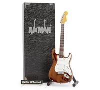 Carlos O'Connell - Replica in miniatura della chitarra bianca Fontaines D.C. - Regali musicali - Scala ornamentale 1/4 fatta a mano - Include una scatola espositiva, targhetta per il nome e supporto