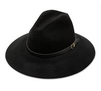 Carlotta Neri Cappello Invernale Donna Falda Media Ideale per I Regali Natale - 3 Colori - Taglia Unica - Made in Italy - con Cinturino - 100% Lana - Accessori Eleganti E Moderni (Nero)