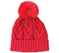 Carlotta Neri Cuffia Donna Invernale Lavorata con PON-PON Ideale per I Regali Natale - 8 Colori - Taglia Unica - Made in Italy - con Cashmere E Lana Merinos (Bacca)