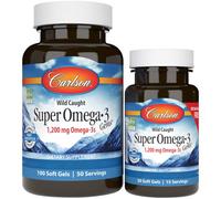 Carlson Labs, Super Omega-3, 1200 mg, 100 + 30 capsule molli - spedizione lampo