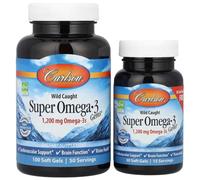 Carlson Labs Selvatico Caught Super Omega-3 Gems 1200mg Omega-3s Immmune Booster