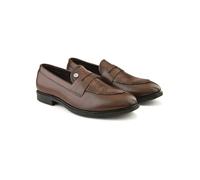 Carlton London Mocassini classici da uomo, comodi, senza lacci, con scarpe casual moderne, stile quotidiano, Marrone, 38 EU