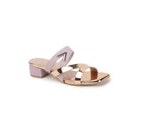 Carlton London Sandali da donna con tacco a blocco, punta quadrata, alla moda, per uso quotidiano, ufficio, uso casual, Oro rosato, 8 UK