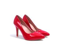 Carlton London Scarpe da donna, comode, con tacco a cono, punta appuntita, per uso quotidiano, ufficio, uso casual, Rosso, 7 UK