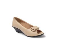 Carlton London Scarpe da donna comode e alla moda, senza lacci, con elegante tacco a zeppa, per uso quotidiano, ufficio e uso casual, Crema, 8 UK