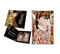 Carmani - Piatto decorativo in vetro rettangolo per merenda, cibo per feste, frutta secca, piatto da portata stampato con dipinto "Famiglia" di Gustav Klimt 15x23cm
