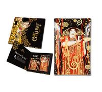 Carmani - Piatto decorativo in vetro rettangolo per merenda, cibo per feste, frutta secca, piatto da portata stampato con dipinto "Hygieia - Igea" di Gustav Klimt 15x23cm