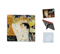 CARMANI - Sottobicchieri di vetro, pad di vetro, tappetino per bevande resistente al calore stampato con Gustav Klimt, maternità