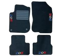 Carmats compatibili con tappetini per 208 dal 2013 al 2019 in moquette battitacco in gomma e fermi di fissaggio