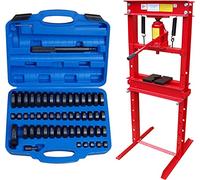 Carmax Pressa per officina 20T idraulica + set di pressatura 52 pezzi - Pressa per telaio idraulica 20000 kg