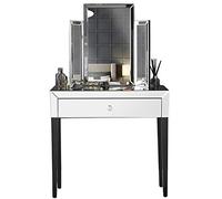 CARME Laguna & Paloma Collection, set da camera da letto con tavolino a specchio e specchio Paloma argento a tre pieghe da tavolo - cassetto - contenitore