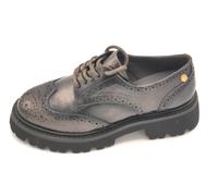 Carmela 162550 scarpa allacciata naplak antracite ricamo inglese tacco 3cm 5/6
