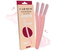 Carmesi Rasoio per il viso da donna, rimozione istantanea e indolore, pelle luminosa, sopracciglia, labbro superiore, fronte, peli di pesca, mento, basette, confezione da 3
