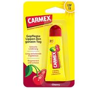 Carmex Balsamo per labbra classico, tubo di ciliegia, idratante, protettivo e lenitivo per labbra secche e screpolate, con fattore di protezione solare 15