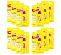 Carmex Classic - 12 tubetti da 10 g per labbra secche e screpolate | Balsamo labbra con burro di cacao e mentolo. Cura lenitiva con cera d'api e vitamina E. Protezione da vento e intemperie.