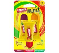 Carmex Minis - Cura delle labbra per labbra secche e fragili, balsamo per labbra con vaselina, vitamina E, cera d'api e protezione solare, idratazione intensiva, in pratico formato mini (3 x 5 g)