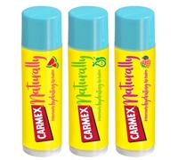 Carmex Set di balsamo per labbra all'anguria, bacche e pera, lenisce e ripara labbra secche e screpolate, protezione SPF 15, formula idratante intensamente invernale (confezione da 3)
