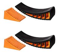 CARMTEK Camper Leveler Kit - Curved RV Levelers with Camper Wheel Chocks for Travel Trailers | Faster Camper Leveling Than RV Leveling Blocks (2 Pack)