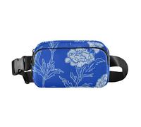 Carnation Glory - Borsa a tracolla per donne, uomini, adolescenti, piccola, con tracolla regolabile, per viaggi, vacanze, corsa, colore: blu