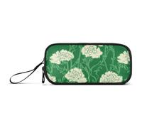 Carnation Lace Grass Green Nylon Grande Matita Borsa per Ragazze Grande Capacità Astuccio Per La Scuola Cancelleria Organizzatore per le Donne del Liceo