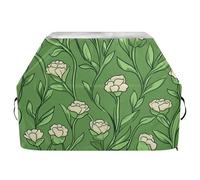 Carnation Lace Grass Green Outdoor Flat Top Grill Cover 165 pollici impermeabile resistente allo sbiadimento e ai raggi UV copertura fumatore con coulisse regolabile per polvere vento