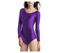 Carnavalife - Body per danza, da donna, a maniche lunghe e girocollo Viola XL