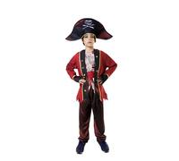 Carnavalife Costume Pirata Zombie per Bambini 3-12 anni per Halloween e Carnevale, Costume da Pirata Morte Vivente Terrore+Cappello Pirata, Costume Pirata dei Caraibi Bambino (7-9 anni)