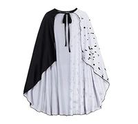 Carnavalife Mantello da Donna Cruella Devil, Parrucca Nera e Bianca Cruella Costume Cruella de Vil, Guanti Lunghi Rossi e Sigaro Cruella Devil per Costume Dalmata Donne Adulte Halloween (Mantello 90cm