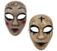 Carnavalife Purge Anarchy Purge - Maschera di sfiato resistente, maschera horror, maschera di Halloween per adulti, coniglietto dio e croce, statua della libertà