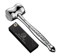Carne in acciaio inox - Martello per classico di alta qualità - Martello per carne da cucina - Cotolette di vitello di pollo - Utensile per battere carne - Presa antiscivolo -5 anni Love Edition