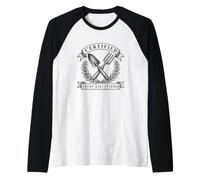 Carnefice di Piante Divertente Giardinaggio Umorismo Maglia con Maniche Raglan