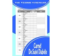 Carnet D'autosurveillance du Diabète: Journal de Bord Pratique pour Suivi de Glycémie sur 52 Semaines, (Carnet Suivi Diabete) 60 Pages (A5)