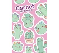Carnet de notes: Cahier de notes Ligné - Motifs Cactus Kawaii - 100 pages - 15,24 x 22,86 cm - 6 x 9 pouces