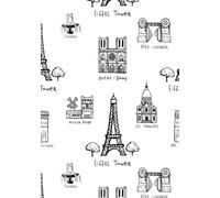 Carnet de notes ligné A5 (14,8x21 cm) | 100 pages | papier crème 90 grammes | motif monuments de Paris