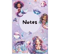 Carnet de notes - THÈME Sirènes: Carnet de composition ligné pour enfants, 100 pages, 6"x9", 15,2 x 22,9 cm,