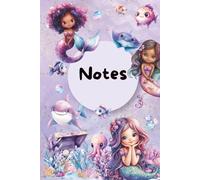 Carnet de notes - THÈME Sirènes: Carnet de composition ligné pour enfants, 100 pages, 6"x9", 15,2 x 22,9 cm,