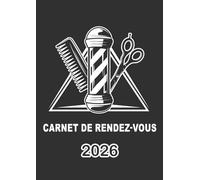 Carnet de rendez vous 2026: Agenda journalier professionnel, un jour par page | planning de 07h00 à 22h30 par 30 min | idéal pour prise de rdv de salon coiffure