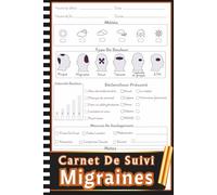 Carnet De Suivi Migraines: Journal Personnel Pour Migraine - Notez Vos Crises, Causes Probables, Météo, Durée Et Méthodes De Soulagement