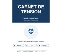 Carnet de Tension à Emporter: Automesure de la tension artérielle matin et soir - Format à glisser dans le sac, en gros caractères - 1 an de suivi prêt à montrer au médecin