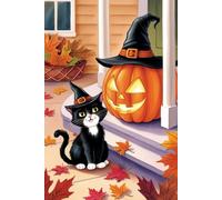 Carnet Halloween Chat Noir et Citrouille: Cahier de Notes 120 Pages Lignées | Design Mignon et Original pour Écriture, Journal, Croquis, Organisation, ... et Amusant pour Enfants, Ados et Adultes
